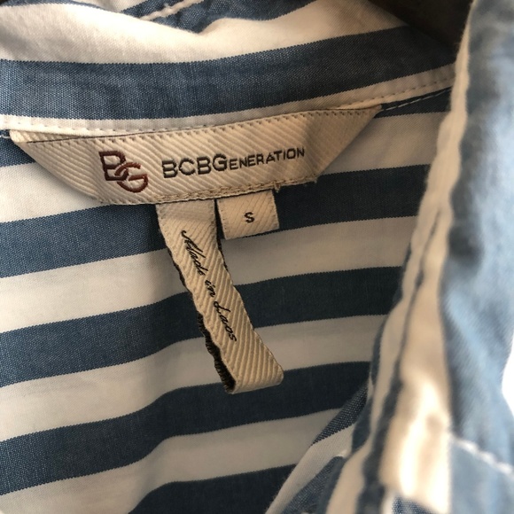 BCBG Light Blue & White Striped Button-Up - Picture 3 of 3
